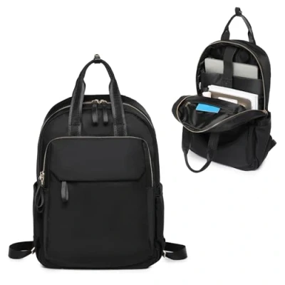 Image of Miss Lulu Casual Backpack for Women, Ladies Daypack with Laptop Compartment, Water Resistant Travel Work, School, or Everyday Use (Black)