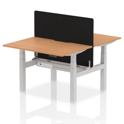 Image of Air B2B 1200x800 Adjustable 2P Bench Desk Scallop Oak/Silver + Screen