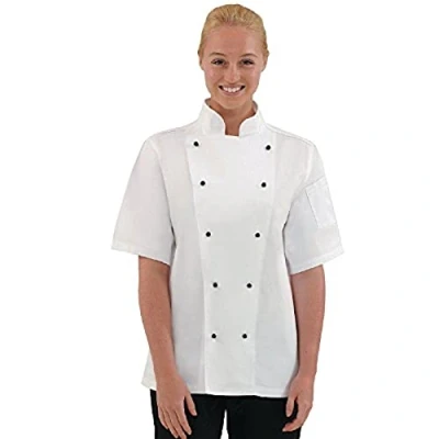 Image of Whites Chefs Clothing DL711 L Chicago Chef Jacket, Short Sleeve, Size: Large, Colour: White