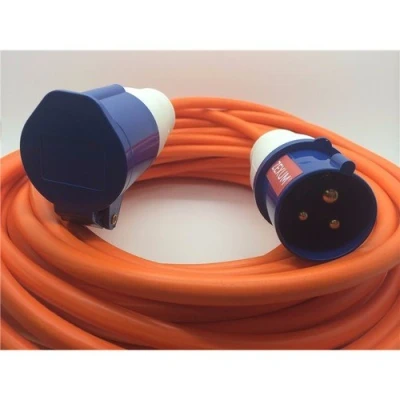 Image of Zexum 16A Orange Male to Female Electric Hook Up Lead 1.5mm 10 Meter