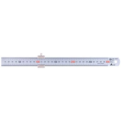 Image of Shinwa 76752 300mm Metric Steel Rule with Ruler Stop