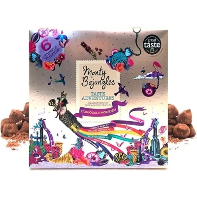 Image of Monty Bojangles Taste Adventure Cocoa Dusted Truffles Gift Box (315g) 6 Chocolatey Truffle Flavour Selection Luxury Chocolate For Birthdays, Mothers Day, Valentines Christmas &amp; More