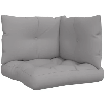 Image of vidaXL Pallet Cushions 3 pcs Grey Outdoor/Indoor Polyester Fabric with Soft Hollow Fibre Filling, Water Resistant Perfect for Patio, Garden, Living Room, Family Sofa 61.5x60x10 cm Seat, 6...