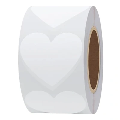 Image of Hylabelest Color Coding Dot Love Shape Labels 38mm Heart White Stickers