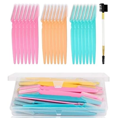 Image of 21PCS Face Razor Dermaplaning Blades for Eyebrow Facial Hair Remover Razors, Exfoliating Tool Shaver Trimmer Shaper Women and Men (21)