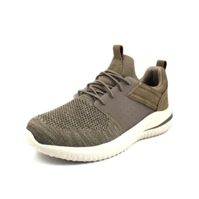 Image of Skechers Men&#039;s DELSON 3.0 CICADA Sneaker, Khaki Knitted Mesh W/Synthetic, 7.5 UK
