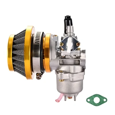 Image of GOOFIT 44mm Motorcycle Air Filter Stack Carburetor Carb Replacement for 2 Stroke 43cc 47cc 49cc ATV Four wheel off road vehicle lawn mower Scooter Yellow