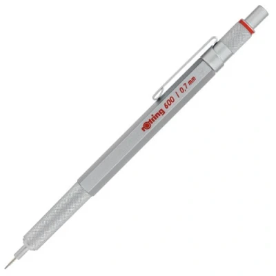 Image of Rotring 600 Series Mechanical Pencil, 0.7mm, Silver Body (502617)