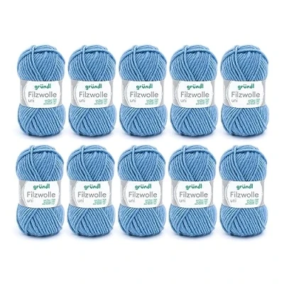 Image of Gründl felting wool uni (wool for felting, knitting and crocheting, yarn made from 100% pure new wool, 50 g / m, needle size: 8 9, 10 x g), dove blue
