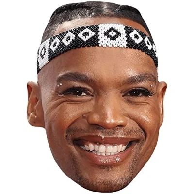 Image of Johannes Radebe (Stubble) Celebrity Mask, Flat Card Face, Fancy Dress Mask