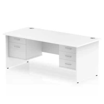 Image of Impulse 1800 Rectangle Panel End Leg Desk White 1 x 2 MI002269