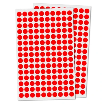 Image of 3,000 Pack, 10mm Round Dot Stickers Sticky Labels Red