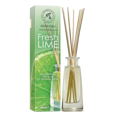 Image of Lime Reed Diffuser 100ml Scented Gift Set w/ 10 Bamboo Sticks Best for Aromatherapy SPA Home Office Fitness Club