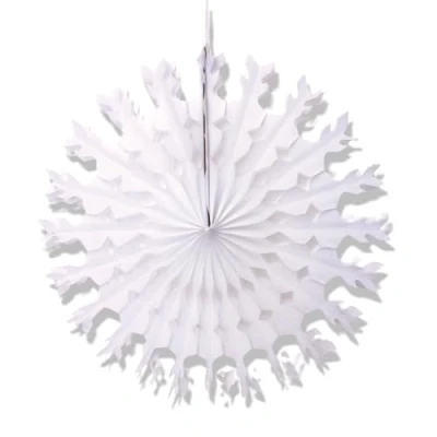 Image of Tallon Large Hanging Snowflake Christmas Decoration White Paper Festive Decor 50cm Winter Home Fake Snow Decorations