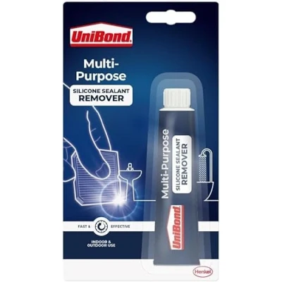 Image of Unibond Silicone Sealant Remover, Effective Remover for Thorough Removal, High Strength Ceramic Tiles, Baths and Toilets, 1 x 80 ml