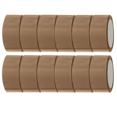 Image of ARVO Packing Tape Parcel 12 Rolls with Low Noise (48mm x 60m) Strong Heavy Duty Brown for Boxes, Secure Sticky Sealing Packaging Moving House