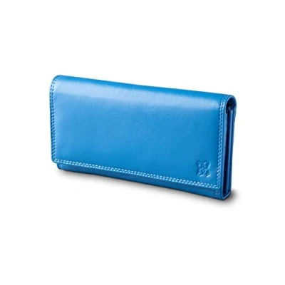 Image of Lakeland Leather Soft Real Large Purse in Blue RFID Protected