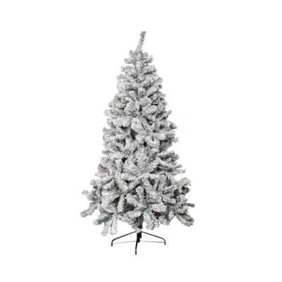 Image of 7ft (2.1m) Snow Flocked Artificial Christmas Tree with Metal Stand 655 Tips, Bushy Tree, Realistic Snowy Frosted Xmas for Holiday Display