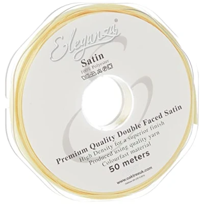Image of ELEGANZA Double Faced Satin 3mm x 50m Pale Yellow No.10, 3 mm 5 0m