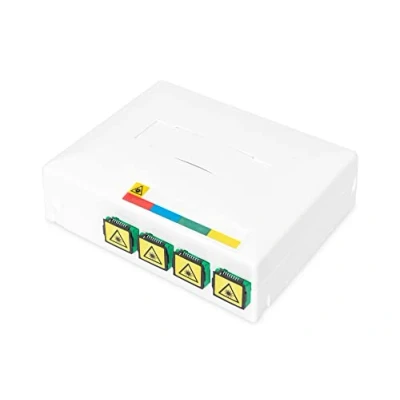 Image of DIGITUS DN 931094 FTTH/FTTX Housing 4x SC Simplex (SX) Coupler Wall Mounting &amp; DIN Rail Integrated Splice Tray IP45 Dust Protection White