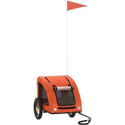 Image of vidaXL Pet Bike Trailer Orange Oxford Fabric and Iron