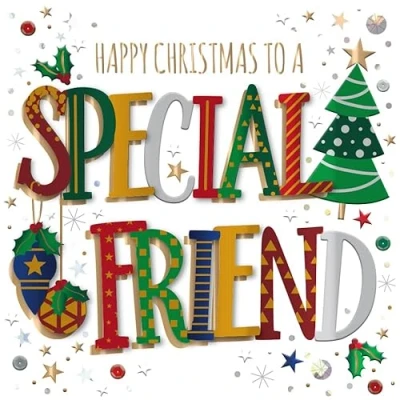 Image of To Special Friend Embellished Christmas Greeting Card Xmas Cards MWXR0407/O