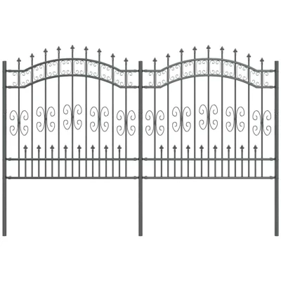 Image of vidaXL Garden Fence Grey 165 cm Powder coated steel