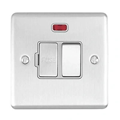 Image of Enhance Decorative Fan Switch Satin Stainless Finish With Grey Trim