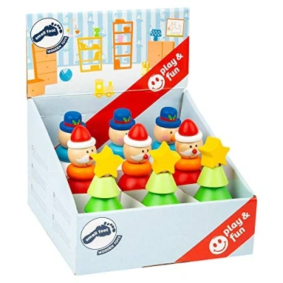 Image of Small Foot 11466 Christmas Stacking Display Made of Wood, a Set 9 Figurines, Height Each 12.5 cm Toys, Multicolored