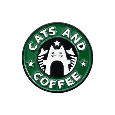 Image of Bottone Cats Enamel Pin for Coffee Brooch Pins Badge Cute Kitten Brooches Lapel Jeans Shirt Bag Jewelry Gift