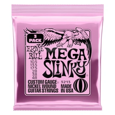 Image of Ernie Ball Mega Slinky Nickel Wound Electric Guitar Strings 3 Pack 10.5 48 Gauge
