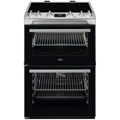 Image of AEG Series 5000 SurroundCook Cooker with Induction Hob CIX6540ACM, Capacity 77/39L, Double Cavity Electric, Catalytic Self Cleaning Oven, Grill Function, Heat Indicators, Cooling Fan, 894x600x600 mm