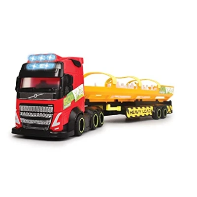 Image of Dickie Toys 203747011 Load Heavy Transporter, Large Truck with Trailer and Wind Turbine, Light Sound, Toy for Children from 3 Years, Multicoloured