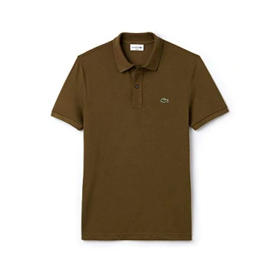 Image of Lacoste Slim Fit Short Sleeve Collared Khaki Mens Polo Shirt PH4012 UXF
