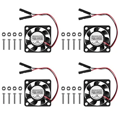 Image of 4PCS Raspberry Pi Fan,ALMOCN DC Brushless Cooling Fan 3.3V 5V Heatsink Cooler 30x30x7mm for 4, 3 B+, 3B, 2, B+