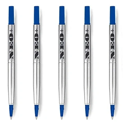 Image of Quality Quink Rollerball Pen Refills Fine Point 0.5 mm Compatible with Parker (5 x Blue Ink)