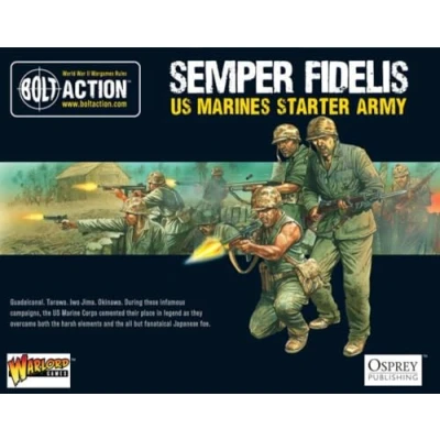 Image of Warlord Games US Marine Starter Army 28mm Scale Plastic Miniatures for Bolt Action Highly Detailed World War 2 Table top Wargaming