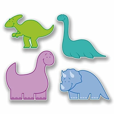 Image of 4 x 5cm Dinosaur Set Vinyl Stickers Laptop Tablet Helmet Kids Skate Cute #9790 (5cm Wide.)