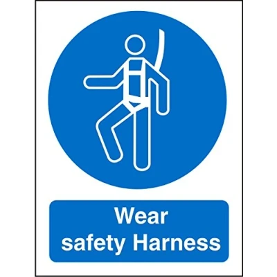 Image of Seco Wear Safety Harness Sign, 150mm x 200mm Self Adhesive Vinyl