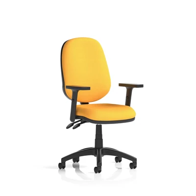 Image of Eclipse Plus II Lever Task Operator Chair Bespoke with Height Adjustable Arms In Senna Yellow