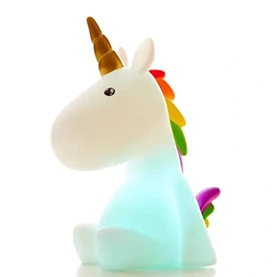 Image of Unicorn LED Night Light Rechargeable Battery, Tap to Colour Change (Unicorn)