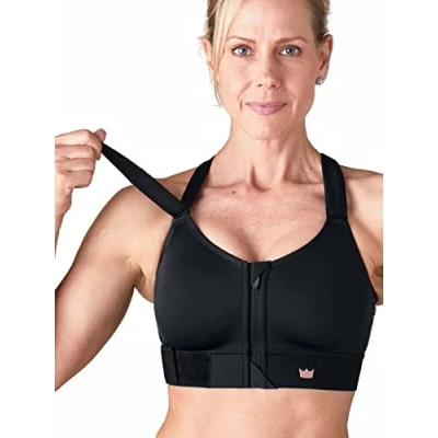 Image of SHEFIT Flex Sports Bra for Women, Medium Impact Bra, Black, XXL