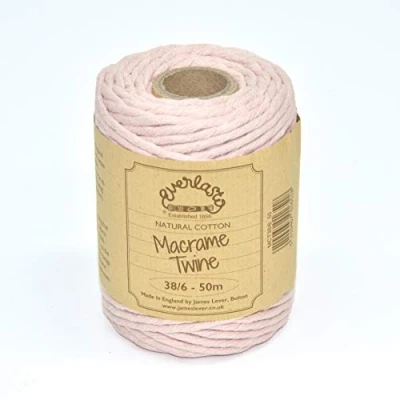 Image of 50M Spools Everlasto Single Twist Soft Cotton Coloured Macrame Craft Twine 38/6 (4mm approx) (Cherry)