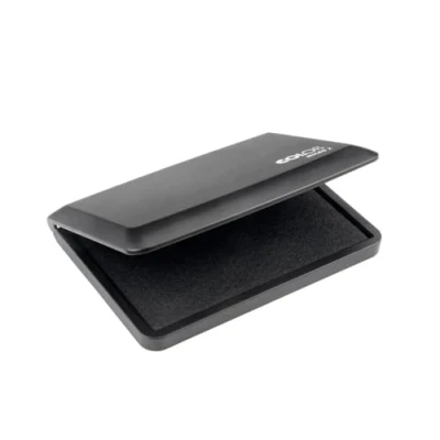 Image of COLOP Micro 2 Black Rubber Stamp Ink Pad. Measures 110x70mm. Best Pad for Home, Office, and Crafting Use. Water Based, Non Toxic, Document Proof Vegan Friendly.