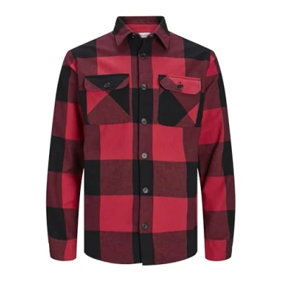 Image of JACK &amp; JONES Men&#039;s Jjedarren Buffalo Overshirt Ls Noos Fabric Trousers, True red, XL