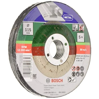 Image of Bosch 2609256332 5 Piece Cutting Disc Set with Depressed Centre for Metal D 125 mm