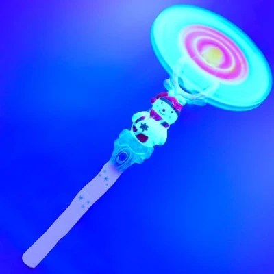 Image of Toyland® 38cm (15&quot;) Multicoloured Light Up Musical Snowman Propeller Wand Moveable Christmas Party Accessories