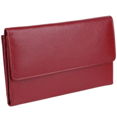 Image of Golunski Leather Ladies Tri Fold Purse/Wallet Red
