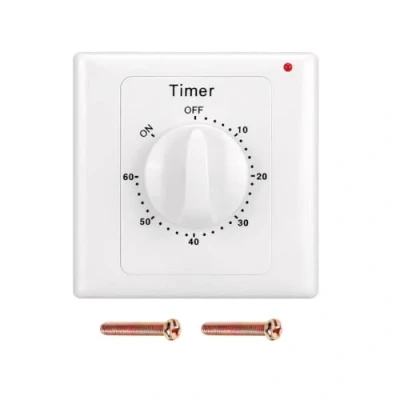Image of Taikuwu Countdown Timer Switch, AC 220V Min High Power Pump Electronic Mechanical Control Socket Time Switch 86 Panel(60 Min)