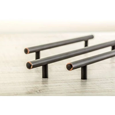 Image of Solmer LTD T Bar Antique Copper Kitchen/Bedroom Cupboard Cabinet Doors/Drawer Handle 160mm Hole Centres